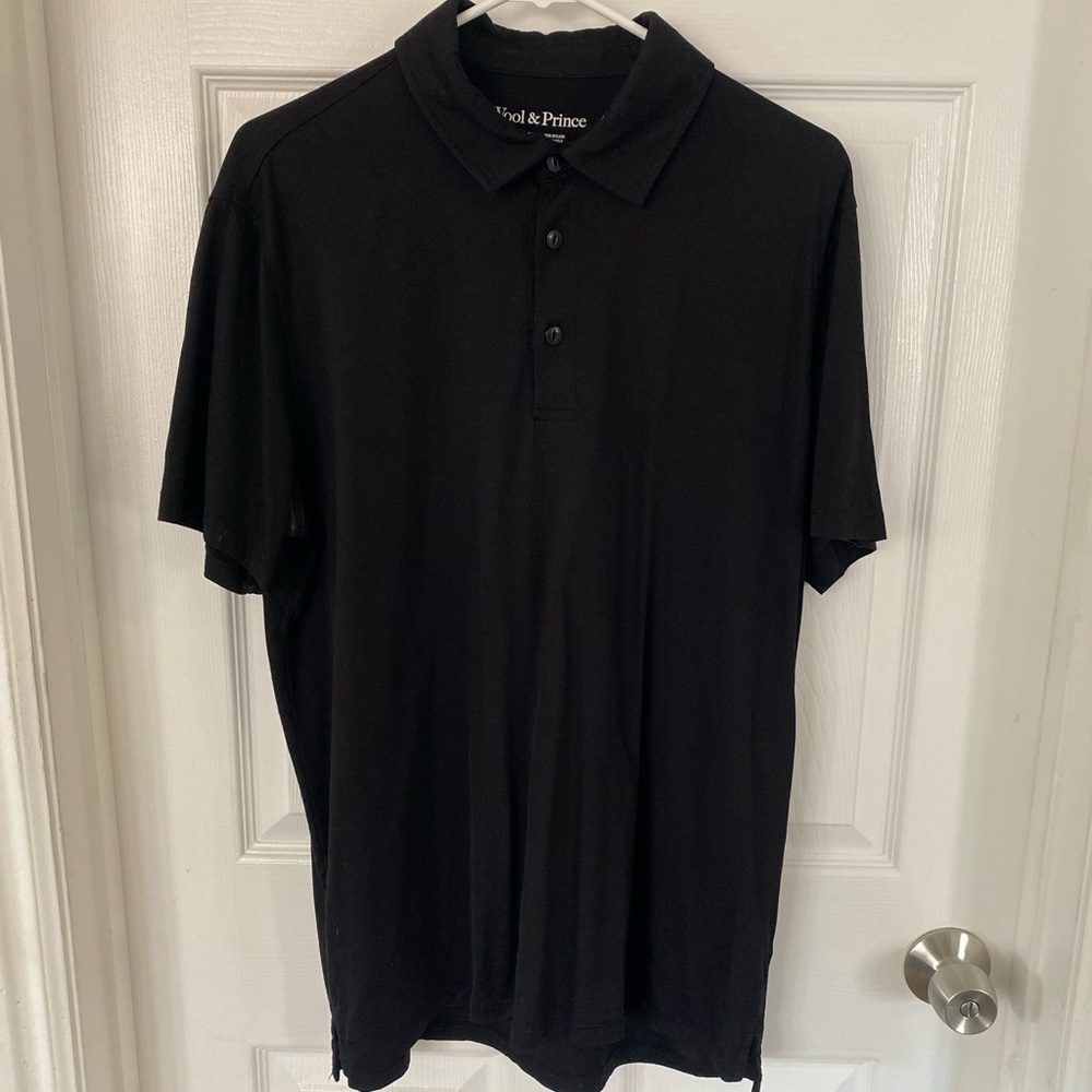 Wool Black Polo Shirt